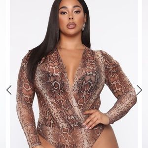 NWT Surplice snakeprint bodysuit